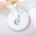 wholesale 925 Sterling Silver Hexagon Hummingbird Pendant with Cubic Zirconias and Flowers Necklaces for Women-0-3