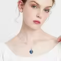 TOUPOP 925 Sterling Silver Crystal Lily Urn Necklace Heart Cremation Jewelry-0-5