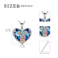 TOUPOP Sterling Silver Crystal Elephant Necklace Mother Daughter Gift-0-3