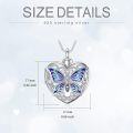wholesale 925 Sterling Silver Butterfly Heart Locket Cremation Jewelry with Funnel and Fill Tool - Gold Plated 24 Chain (Memorial Ashes Holder)-0-6
