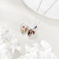 wholesale 925 Sterling Silver Butterfly Heart Photo Locket Necklace for Women-0-3