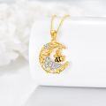 wholesale 925 Sterling Silver Moon & Bee Honeycomb Daisy Flower Pendant Necklace for Women -0-3