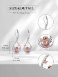 wholesale 925 Sterling Silver Teardrop Owl Dangle Earrings Adorable Bird Jewelry for Girls and Women-0-2