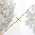 wholesale 14k Gold Religious Cross Bracelet for Women Adjustable Link Chain -0-2