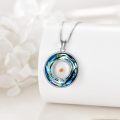 wholesale 925 Sterling Silver 925 Moon & Mountain w/Abalone Shell & Amber Stone Christian Faith Pendant Necklace for Women/Girls Gift-0-6