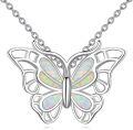 wholesale 925 Sterling Silver Opal Butterfly Necklace for Women-0-1