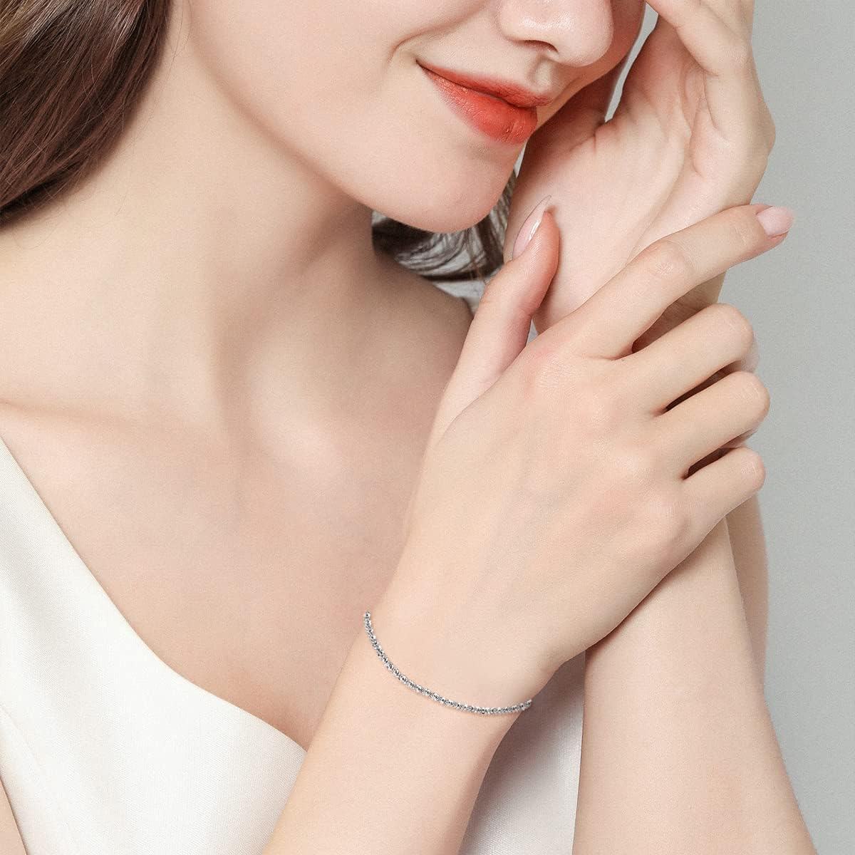 925 Sterling Silver Snake Chain Bracelet with Lobster Claw Closure - Italian Made (Length: 7)-0-2