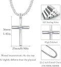 wholesale 925 Sterling Silver  Mens Cross Pendant Chain Necklace  for Him -0-2