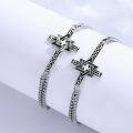 wholesale 925 Sterling Silver Abalone Shell Star of David Celtic Cross Charm Bracelet for Women Men  6-8 Adjustable Chain Length-0-3