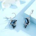 wholesale 925 Sterling Silver Blue Crystal Dolphin Drop Earrings for Women-0-4