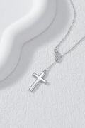 wholesale Sterling Silver Origami Cross Pendant Necklace Jewelry Gift for Women-0-9