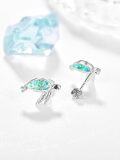 wholesale 925 Sterling Silver Turtle Stud Earrings with Opal Abalone Shell for Women Daughter Birthday Mother's Day Christmas Valentine's Gifts-0-1