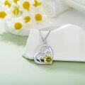wholesale 925 Sterling Silver Gold Heart Mom Necklace with Synthetic Birthstone Pendant-0-1