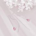wholesale 925 Sterling Silver Pink Teardrop Chain Drop Earrings for Women-0-3