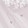 wholesale 925 Sterling Silver Teardrop Pink Stone Earrings-0-3