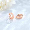 wholesale 925 Sterling Silver Plated Rose Gold Heart Cutout Teardrop Hoop Earrings 23mm Diameter-0-3