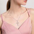 wholesale 925 Sterling Silver Pink Ribbon Cross Dragonfly Pendant Breast Cancer Awareness Necklace-0-4