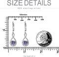 wholesale 925 Sterling Silver Birthstone Threader Earrings Infinity Long Chain Drop Pull Through 12 Stone Birthday Jewelry Gifts for Women-0-97