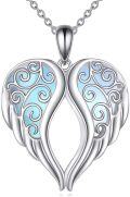 wholesale 925 Sterling Silver Angel Wing Heart Shape Pendant Necklaces for Women Gift Ideas-0-0