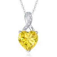 wholesale 925 Sterling Silver Blue Heart Pendant Necklace Wholesale With Crystal Accents-11. November - Nov.