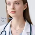 TOUPOP Sterling Silver Caduceus Angel Wing RN Necklace Jewelry Gift-0-2