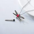 wholesale 925 Sterling Silver Dragonfly Urn Pendant Necklace Turquoise Stone Oxidized Memorial Jewelry-0-43