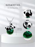 wholesale 925 Sterling Silver Panda Crystal Pendant Necklace-0-4
