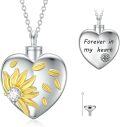 wholesale 925 Sterling Silver Sunflower Heart Urn Necklace for Ashes Keepsake Memorial s for Women Girls-0-0