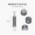 wholesale 925 Sterling Silver Rose Daisy Cylinder Cremation Keepsake Pendant Necklace for Women and Men-0-4