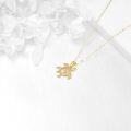 wholesale 14K Gold Turtle Necklace - Hypoallergenic Nickel-Free Real Gold Pendant, 1.3g 0.75 Charm, Adjustable Chain, Gift for Women Mom Wife Grandma-0-3