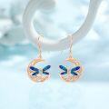 wholesale 925 Sterling Silver Blue Dragonfly Moon Drop Earrings Celtic Style Irish  for Women-0-2