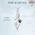 wholesale 925 Sterling Silver Infinity Paw Print Pendant Necklace - Elegant Pet Jewelry Gift for Women-0-4
