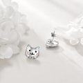 wholesale 925 Sterling Silver Cat Paw Stud Earrings - Cute Animal  for Women & Girls-0-2