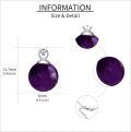 wholesale 925 Sterling Silver Purple Amethyst Round Bead Pendant Necklace-0-4