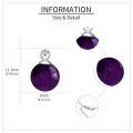 wholesale 925 Sterling Silver Purple Amethyst Round Bead Pendant Necklace-0-4