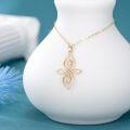 wholesale 14K Gold Celtic Knot Moissanite Pendant Necklaces for Women Irish s-0-1