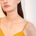 wholesale 925 Sterling Silver Cross Pendant With Orange Enamel Flower Design-0-1
