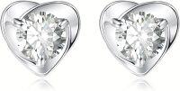 wholesale 925 Sterling Silver Heart Birthstone Stud Earrings Jewelry for Women-04-April
