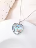 TOUPOP Sterling Silver Crystal Heart Sister Necklace, Forever My Friend Birthday Jewelry Gift-0-2