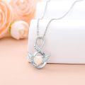 wholesale 925 Sterling Silver Opal Heart Angel Wing Infinity Love Forever Necklace-0-1