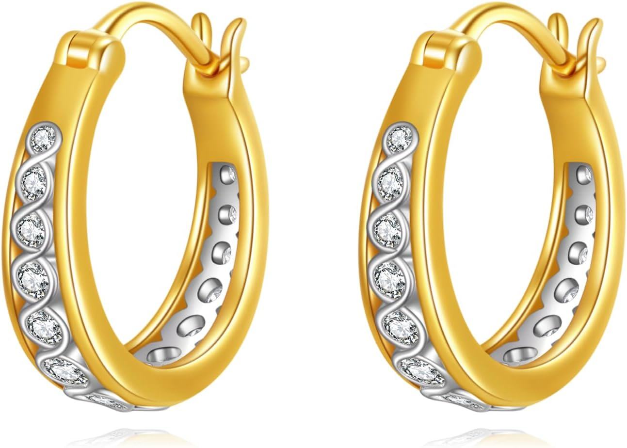 Sterling Silver Hypoallergenic Small Hoop Sun Leaf Triangle Huggie Earrings for Women-C-Gold plated-C-Gold plated