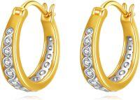 wholesale Gold Plated 925 Sterling Silver Cubic Zirconia Small Hoop Earrings with Wave Design for Women-C-Gold plated-C-Gold plated