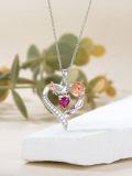 wholesale 925 Sterling Silver Heart Rose Pendant Necklaces for Women Girls s-0-3