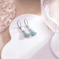 wholesale 925 Sterling Silver Teardrop Opal & Sapphire Drop Earrings - Elegant Gemstone s for Her-0-2