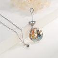 wholesale 925 Sterling Silver Crescent Moon Angel Cat/Dog Ashes Keepsake Pendant Necklace-0-1