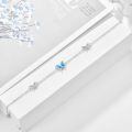 wholesale 925 Sterling Silver Blue Opal Butterfly Charm Bracelet Wholesale With Delicate Chain-0-1