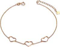 wholesale 14K Gold Fine Love Heart Charm Bracelet for Women 6-7-8 s-Rose Gold