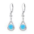 wholesale 925 Sterling Silver Opal Drop Earrings Wholesale With Cubic Zirconia-0-0