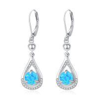 wholesale 925 Sterling Silver Opal Drop Earrings Wholesale With Cubic Zirconia-12-December Opal