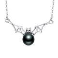 TOUPOP Sterling Silver Black Pearls Necklace Women's Infinity Jewelry Gift-0-0